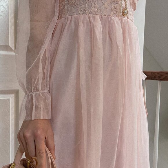 Pink Midi Princess Dress Tulle - Picture 6 of 7